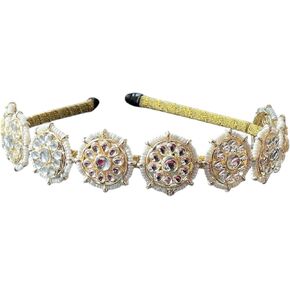 Kundan Beaded Bridesmaid Bridal Hair Accessories Indian Wedding Party wear Hairband Mathapatti Sheeshpatti Sheeshphool Maang tikka Headband Women Gifts For Her