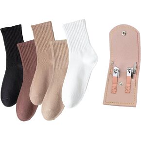5/6 pairs crew socks for womens, No pilling socks,Casual thin Socks and cozy socks 5-9