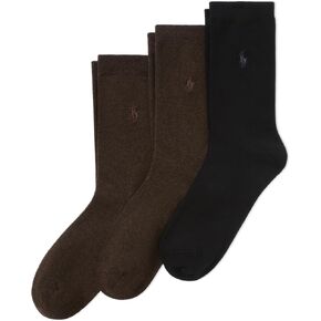 POLO RALPH LAUREN Women's Classic Flat Knit Crew Socks 3 Pair Pack