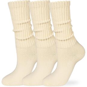 Cotton Crew Socks Women: 98% Cotton Mid Calf 3 Pairs Socks for Gym Athletic Daily Wear