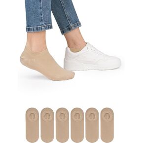 Hugh Ugoli Women Bamboo No Show Socks, Non Slip Invisible Liner,Soft, Thin Low Cut Socks, Seamless Toe, 6-12 Pairs