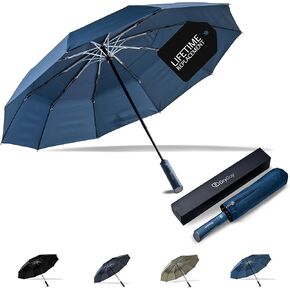 Umbrella Premium Umbrellas for Rain, Large Windproof Double Canopy, 10 Aluminum Ribs, Sturdy Frame, Auto Open Close Unique Handle, Windproof & Waterproof Umbrella for Women & Men