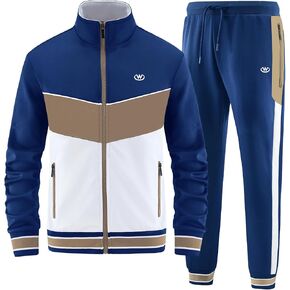 ANOTWENER Men's Casual 2 Piece Tracksuit Sets Long Sleeve Full Zip Jacket and Sweatpants Jogging Sport Outfits Sweatsuits