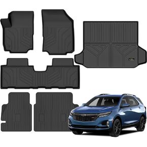 Trunk Mats Custom for Chevy Equinox 2025 Fuel (Not for EV) Cargo Liner with Backrest Mat Cargo Mat All Weather TPE Rubber Protection Back Seat for Chevrolet Equinox 2025 Fuel Accessories