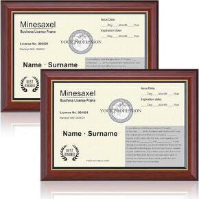 8.5 x 11 Picture Frame or Diploma Certificate Document Frames 8.5x11, Degree Frame for Wall and Tabletop Double Display (Cherry Red,2 Pack)