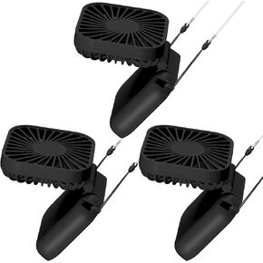3 Pack Necklace Fans Portable Neck Hanging Fan Mini Fan Handheld Hand Held Fan for Cooling Small Personal Hands Free Fan USB Rechargeable Battery 3 Speed Air Circulatory Fan in Saudi Arabia