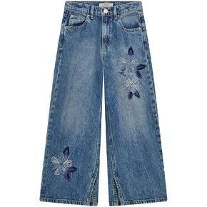 GUESS Girls' Denim Embroidered Culotte Pant