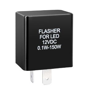 Automatic Electronic Turn Signal Flasher Relay, 12VDC 0.1W-150W 2-Pin, for Led Turn Signal,Motorcycle LED Turn Signal Indicator Flasher Relay,Turn Signal Flasher for Led Lights (1)