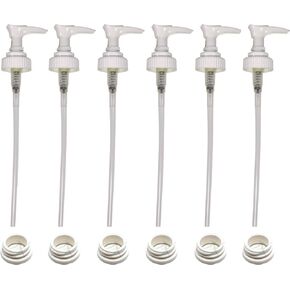 Creative Hobbies White Plastic Lotion Soap Dispenser Pumps with Glue On Screw Collars, Replacements for Soap and Lotion Pumps, Mason Jar Pumps or Bottles and DIY Crafts - 6 Sets