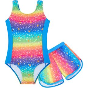 TUONROAD Toddler Girls One Piece Swimsuit 2Pcs Bathing Suit Kids Tankini with Short for 3-7Y
