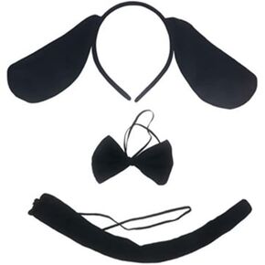 Kids Halloween Puppy Dog Lion Milk Cow Headband Bow Tie Tail Accessories Set Halloween Dress Up Costume