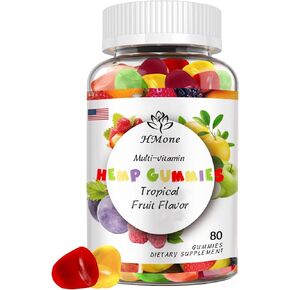 1 Packs Organic Hemp Gummies Extra Strengthen High Potency with Pure Hemp Oil Extract Vegan Edible Bear Candy - Non-GMO, Vegan, Low Sugar