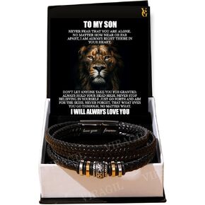 To My Son Bracelet, Son Gifts From Mom And Dad, Bracelet For Son From Dad, Son Bracellet From Mom, Birthday Gift For Son, Men Bracelet, Gift For My Son Birthday With Message Card And Gift Box