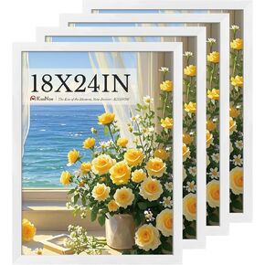 16x20 إطار الصورة 4 حزمة ، خشب سوداء سوداء ، إطار ملصق معرض الجدار