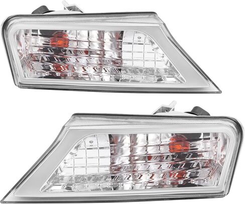 HECASA Pair Front Turn Signal Corner Light Compatible with 2008-2012 Jeep Liberty Replacement for CH2520145 CH2521145 Front Bumper Signal Lamp Clear Lens Chrome Housing w/Bulb - Driver&Passenger Side in Kuwait