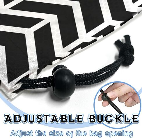 Car Trash Bag Hanging Back of Seat Waterproof Small Cute Printed One-Handed Strap Drawstring Garbage Bags for Car-Black White in Kuwait