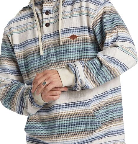 Billabong Men's Rancho Henley Pullover Hooded Flannel in Kuwait