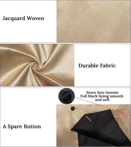 DiBanGu Mens Vest Formal Solid Color Waistcoat and Tie Pocket Square Set Satin Shawl Lapel Dress Vest Wedding Business in Saudi Arabia