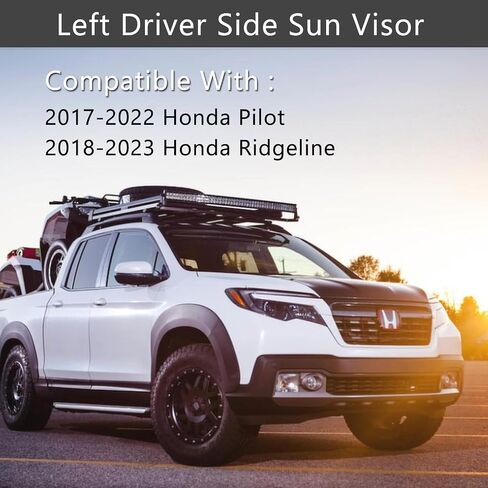 Left Drvier Side Sun Visor Fit for Honda Pilot 2017-2022 ، Honda Ridgeline 2018-2023 يحل محل# 83280-TG7-A12ZB (رمادي) in Kuwait