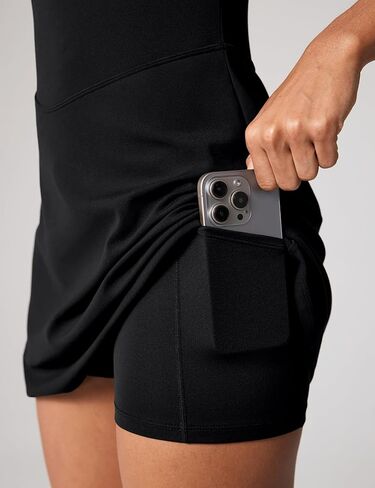 فستان تنس نسائي قابل للفصل عن Hugcurve لبني فستان رياضي الصيف للنساء مع جيوب قصيرة in Kuwait