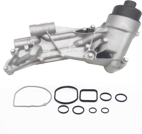 Engine Oil Cooler Filter Housing Assembly Adapter with Gasket, Filter Insert, Cap for Chevrolet Cruze Sonic Malibu Aveo, for Buick Cascada, for Pontiac G3, for Saturn Astra 1.6L 18L 25199751 918-432 in Saudi Arabia