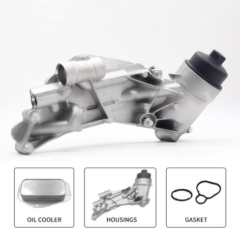 Engine Oil Cooler Filter Housing Assembly Adapter with Gasket, Filter Insert, Cap for Chevrolet Cruze Sonic Malibu Aveo, for Buick Cascada, for Pontiac G3, for Saturn Astra 1.6L 18L 25199751 918-432 in Saudi Arabia