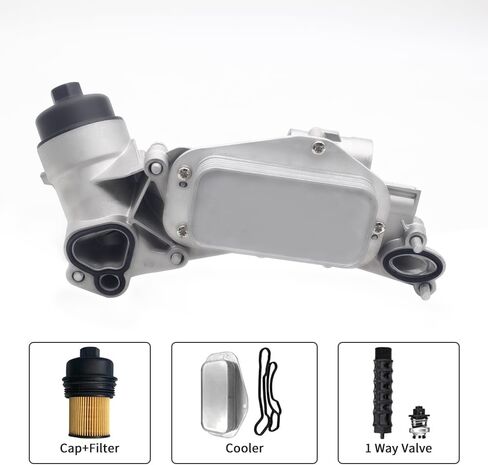 Engine Oil Cooler Filter Housing Assembly Adapter with Gasket, Filter Insert, Cap for Chevrolet Cruze Sonic Malibu Aveo, for Buick Cascada, for Pontiac G3, for Saturn Astra 1.6L 18L 25199751 918-432 in Saudi Arabia
