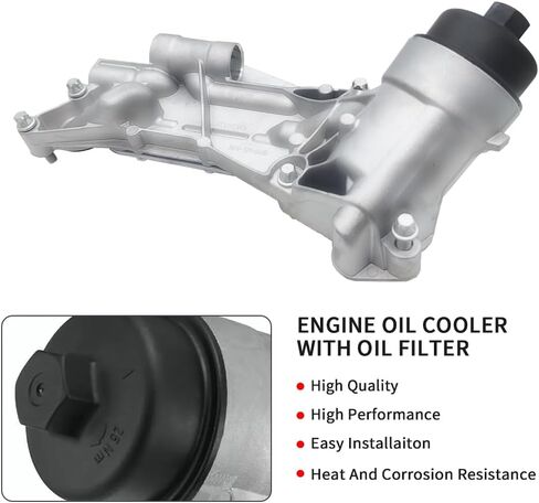 Engine Oil Cooler Filter Housing Assembly Adapter with Gasket, Filter Insert, Cap for Chevrolet Cruze Sonic Malibu Aveo, for Buick Cascada, for Pontiac G3, for Saturn Astra 1.6L 18L 25199751 918-432 in Saudi Arabia