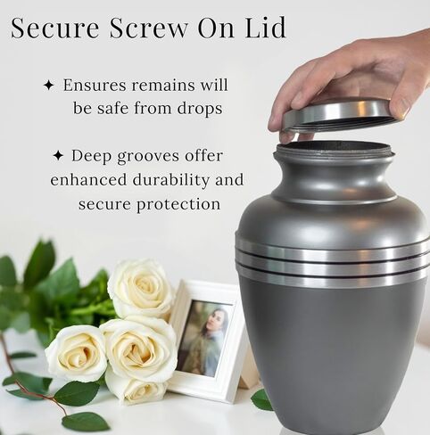 Urn for Ashes Adult Male and Female - Decorative Urns, Funeral Cremation Urns, Burial Urns, Urns for Human Ashes Adult Man and Women, Pewter Large Urn in Saudi Arabia