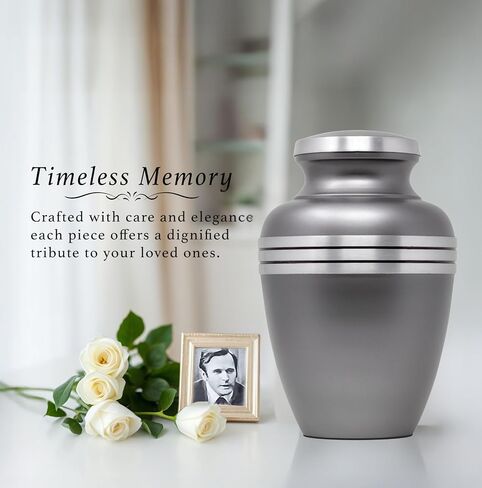 Urn for Ashes Adult Male and Female - Decorative Urns, Funeral Cremation Urns, Burial Urns, Urns for Human Ashes Adult Man and Women, Pewter Large Urn in Saudi Arabia