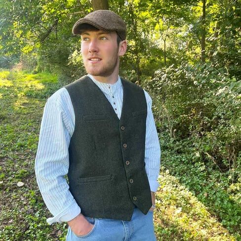 سترة تويد متعرجة من Emerald Isle Men ، وإغلاق 5 أسرّة ، ومزيج من الصوف ، وحزام الظهر القابل للتعديل in Kuwait
