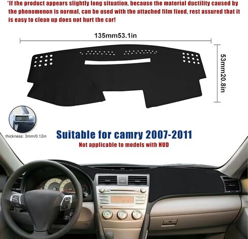 إكسسوارات تغطية غلاف DASH الجلدية لـ Toyota Camry 2007 2008 2008 2010 2011 ، غطاء لوحة Dash Mat Dashboard وغطاء داخلي in Kuwait