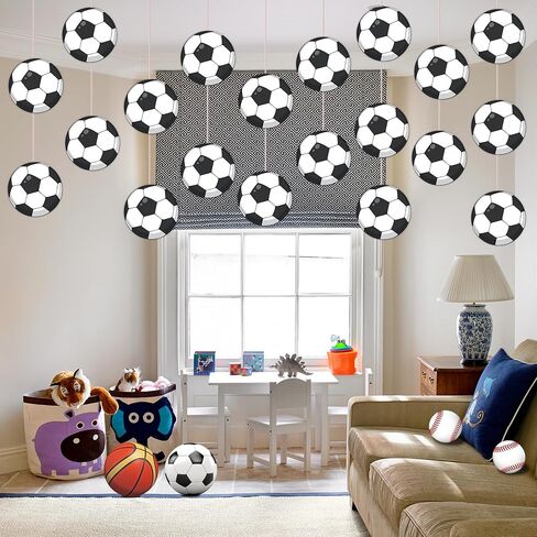 Lucleag 30 PCS Big Soccer Ball Cutouts for Bulletin Board Decor, Football Soccer Paper Cut-Outs for Classroom Bulletin Board Wall Decor Soccer Sport Theme Birthday Party Supplies, 7.87 in in Saudi Arabia