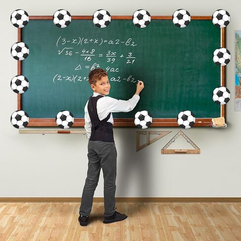 Lucleag 30 PCS Big Soccer Ball Cutouts for Bulletin Board Decor, Football Soccer Paper Cut-Outs for Classroom Bulletin Board Wall Decor Soccer Sport Theme Birthday Party Supplies, 7.87 in in Saudi Arabia
