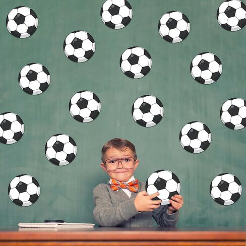 Lucleag 30 PCS Big Soccer Ball Cutouts for Bulletin Board Decor, Football Soccer Paper Cut-Outs for Classroom Bulletin Board Wall Decor Soccer Sport Theme Birthday Party Supplies, 7.87 in in Saudi Arabia
