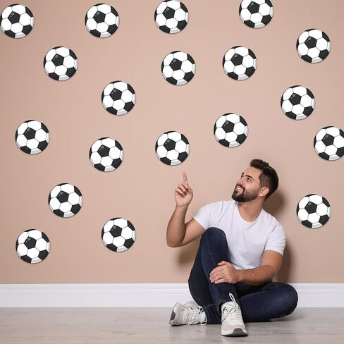 Lucleag 30 PCS Big Soccer Ball Cutouts for Bulletin Board Decor, Football Soccer Paper Cut-Outs for Classroom Bulletin Board Wall Decor Soccer Sport Theme Birthday Party Supplies, 7.87 in in Saudi Arabia