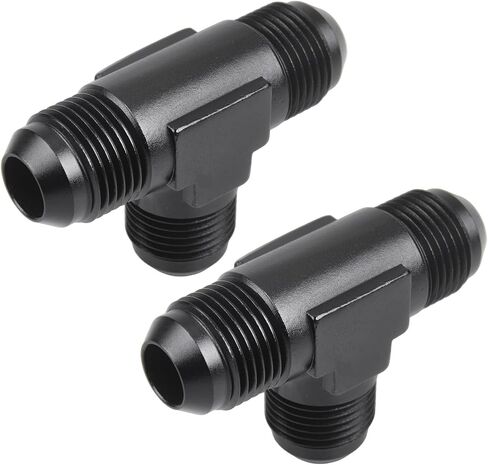 6AN Male Flare Tee Fitting Adapter T Fuel Hose Union Aluminum 2Pcs in Saudi Arabia