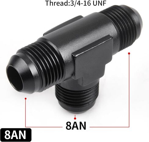 6AN Male Flare Tee Fitting Adapter T Fuel Hose Union Aluminum 2Pcs in Saudi Arabia