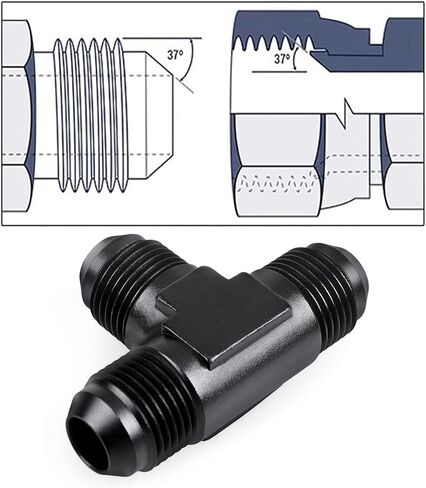 6AN Male Flare Tee Fitting Adapter T Fuel Hose Union Aluminum 2Pcs in Saudi Arabia