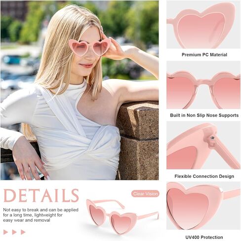 Heart Sunglasses Bachelorette Vintage Heart Shaped Glasses for Wedding Bridesmaid Party Favor Accessories in Kuwait