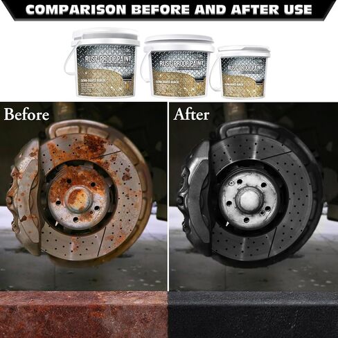 Rust Converter Paint - 64oz Water-Based Rust Reformer & Metal Primer, Semi-Gloss Black Rust Preventive Paint for Metal, Anti-Rust Coating Rust Paint Encapsulator for Maximum Rust, Corrosion Protection in Saudi Arabia