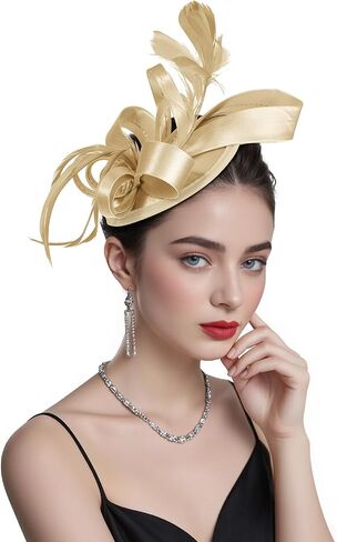 Century Star Kentucky hat Derby Fascinators for Women Hats Headband Tea Party Vintage Cocktail Ribbon Feathers Hair Clip in Saudi Arabia