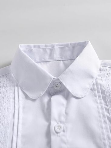 Girls' Long Sleeve Peter Pan Collar Shirt Girls School Uniform Shirts in Kuwait