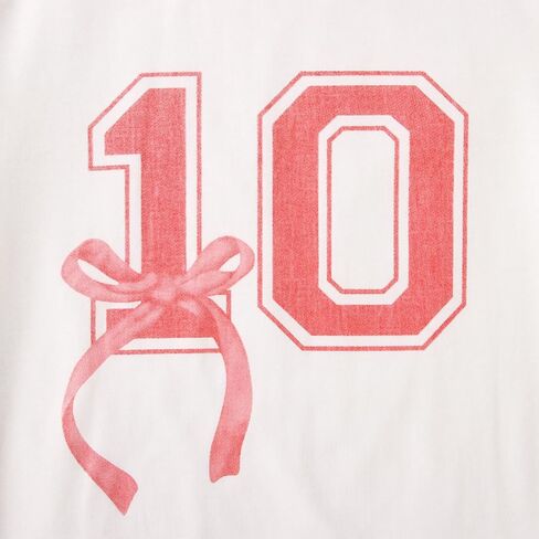 CM C&M WODRO 10th Birthday Shirt Girl Pink Bow Graphic Tee 10 Year Old Birthday Party T-Shirt Girl Summer Short Sleeve Tops in Saudi Arabia