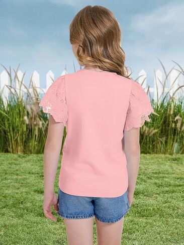 Wulful Girls Dirtts Fashion Cotton Summer Summer Stops قمم القمصان غير الرسمية من 4-15 سنة in Saudi Arabia