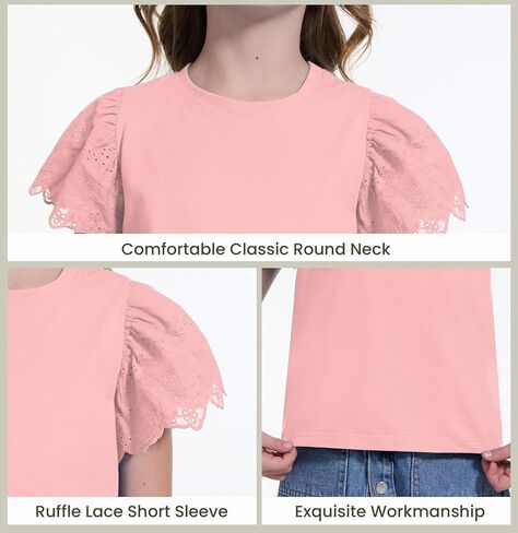 Wulful Girls Dirtts Fashion Cotton Summer Summer Stops قمم القمصان غير الرسمية من 4-15 سنة in Saudi Arabia