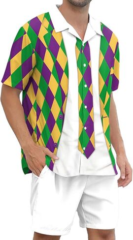 Color Cosplayer St. Patrick's Mens Mens Button Down Dorts Arrish Hawaiian Shirt للرجال in Kuwait