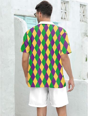 Color Cosplayer St. Patrick's Mens Mens Button Down Dorts Arrish Hawaiian Shirt للرجال in Kuwait