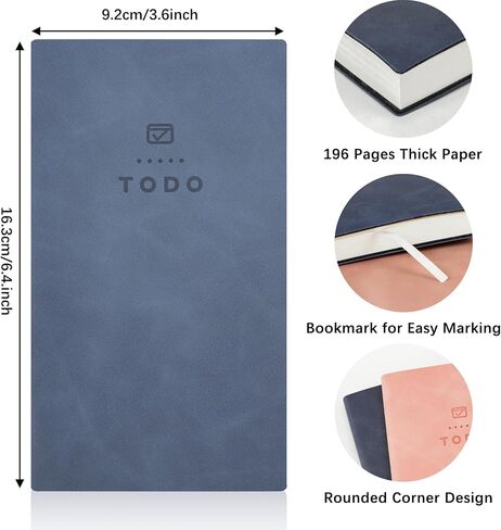 2Pcs to Do List Notebook, 196 Pages Planner Pocket Notebook, Leather Cover Daily to Do List Notepad, Small Undated Planner Checklist Notebook for Home, Office Supplies, Study, Work, School in Saudi Arabia