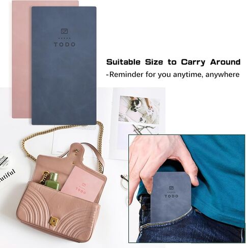 2Pcs to Do List Notebook, 196 Pages Planner Pocket Notebook, Leather Cover Daily to Do List Notepad, Small Undated Planner Checklist Notebook for Home, Office Supplies, Study, Work, School in Saudi Arabia